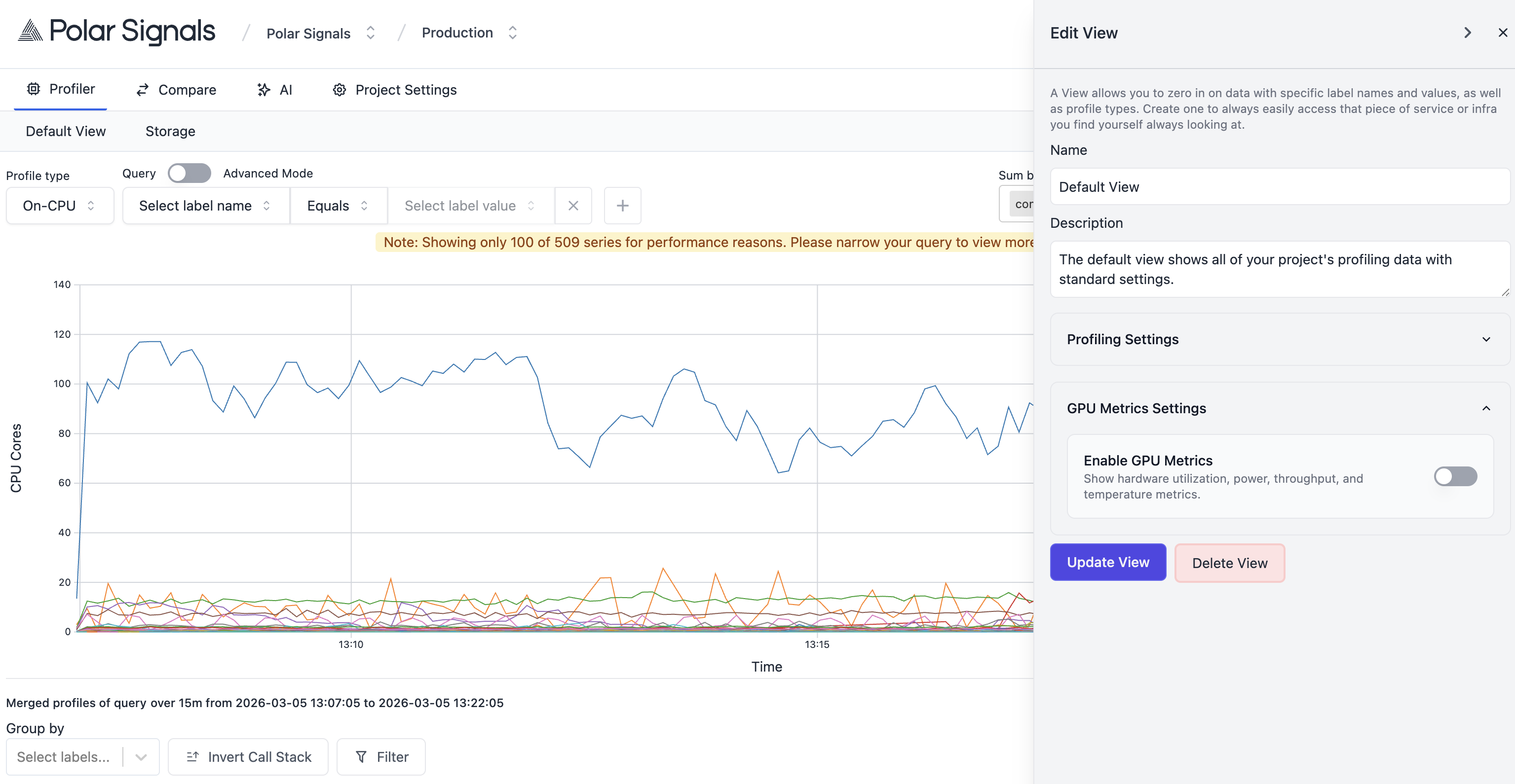 GPU Metrics Settings